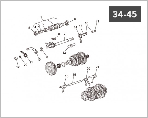 34-45 - GEAR CHANGE MECHANISM