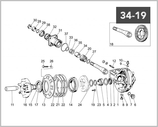 34-19 - REAR BEVEL GEAR