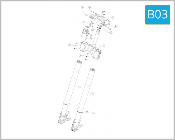 B03 - FRONT FORK TRIPLE CLAMP