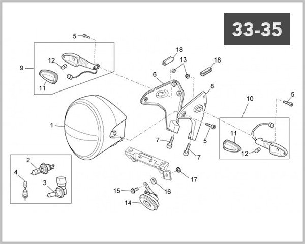 33-35 - HEADLIGHT & HORN