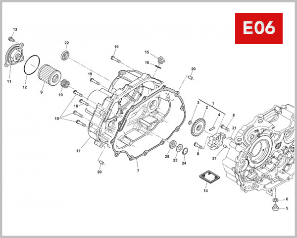 E06 - COVER CLUTCH-OIL FILTER