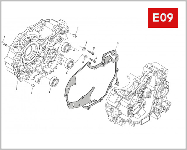 E09 - RIGHT CRANKCASE ASSY