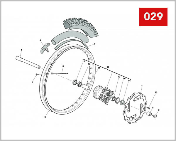 029 - FRONT WHEEL (RS 300-500R)