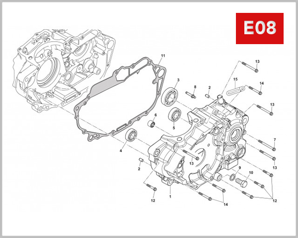 E08 - CRANKCASE LEFT