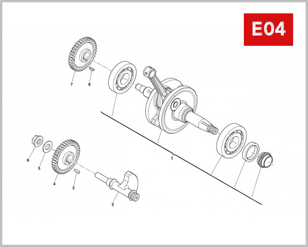 E04 - CRANKSHAFT CONNECTING ROD ASSY