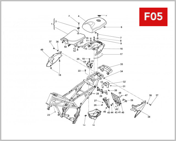 F05 - SEAT ASSY/TAIL FAIRING ASSY