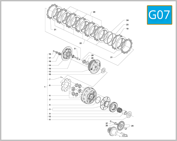 G07 - Clutch Assembly (B3 675-800 - Dragster)