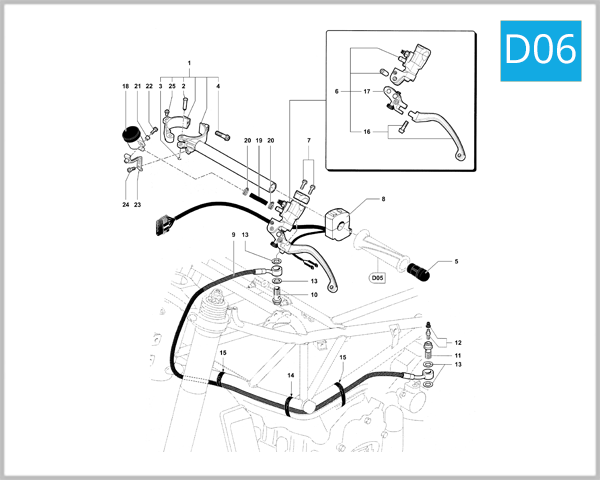 D06 - Left-Hand Handlebar Assembly (Pista)