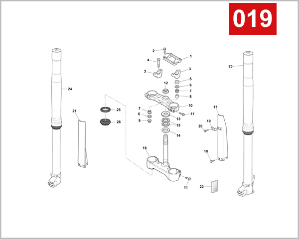 019 - FRONT FORK ASSEMBLY (RS 300R-RS 500R)
