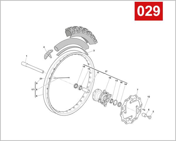 029 - FRONT WHEEL (RS 300R-RS 500R)