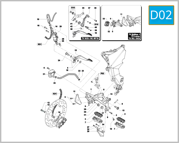 D02 - Right Hand Footrest Assembly