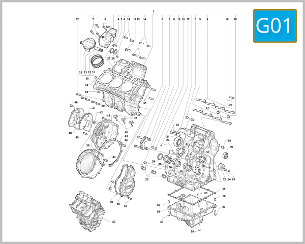 G01 - Cranckase And Cylinder Assembly
