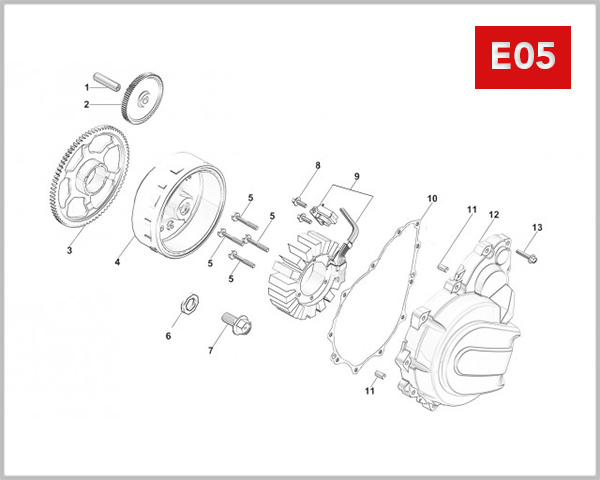 E05 - LEFT CRANKCASE