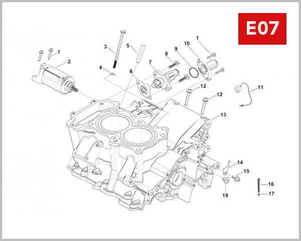 E07 - RIGHT CRANKCASE COVER