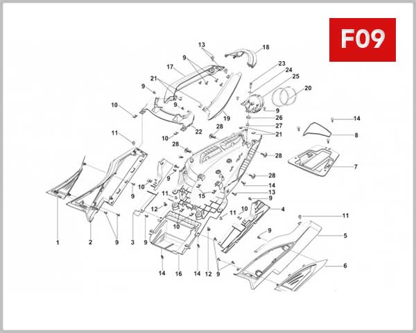 F09 - REAR FENDER ASSY & TAIL FAIRING