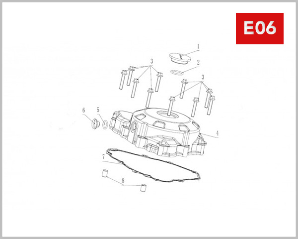 E06 -  LEFT CRANKCASE COVER