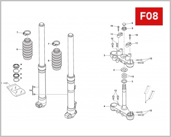 F08 - FRONT FORK ASSEMBLY
