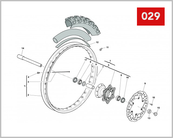 029 - FRONT WHEEL RS 125R