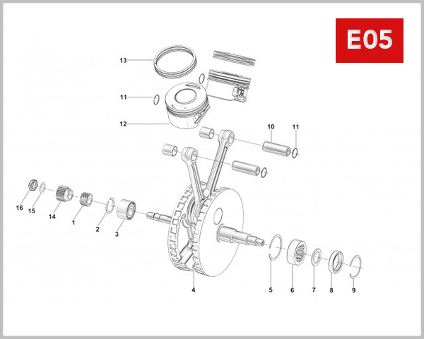 E05 - CRANKSHAFT CONNECTING ROD & PISTON