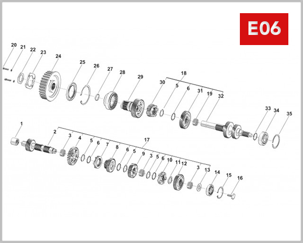 E06 - MAIN SHAFT & COUNTER SHAFT