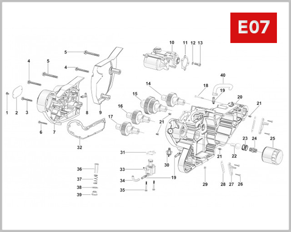 E07 - RIGHT CRANKCASE