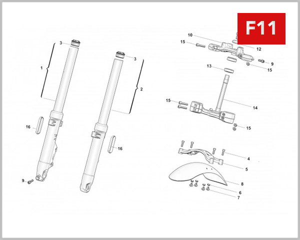 F11 - FRONT FORK ASSY