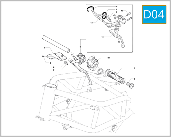 D04 - Left Hand Handlebar Assembly (B3 675-800-800RR - Dragster MY15/16)