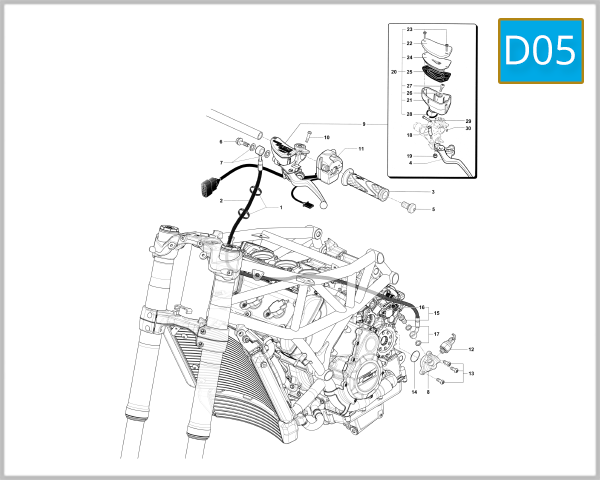 D05 - Left Hand Handlebar Assembly  (BRUTALE 800-RR)