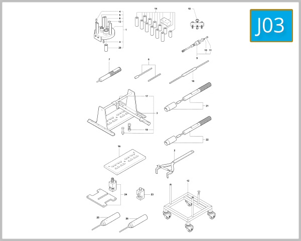 J03 - Workshop service tools engine