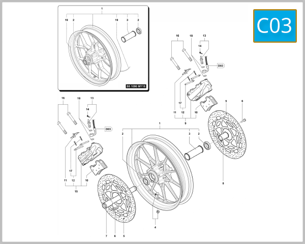 C03 - Front Wheel Assembly (Brutale RR - Brutale Corsa)