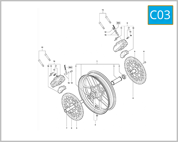 C03 - Front Wheel Assembly (Btutale 1090 RR)