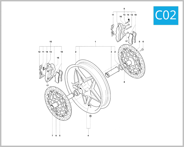 C02 - Front Wheel Assembly (B4 910 S)