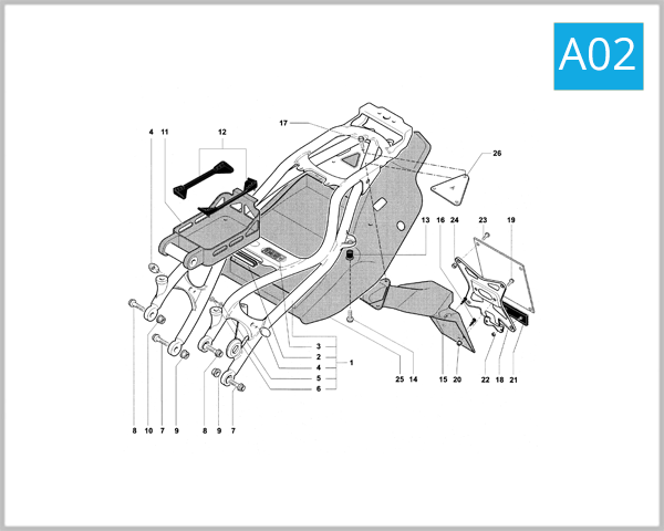 A02 - Rear Frame Assembly (Single Seater)
