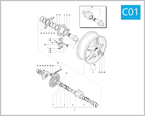 C01 -Rear Wheel Assembly