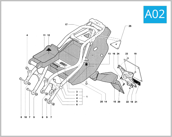 A02 - Rear Frame Assembly (Single Seater)