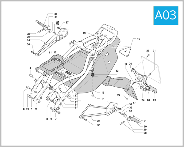 A03 - Rear Frame Assembly (Two Seater)