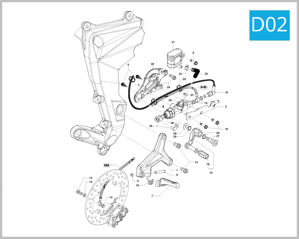 D02 - Right-Hand Footrest Assembly