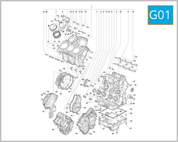 G01 - Crankcase and Cylinder Assembly