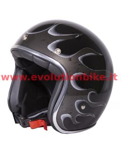Stormer Jet Pearl Fire Black Metal Glossy Helmet